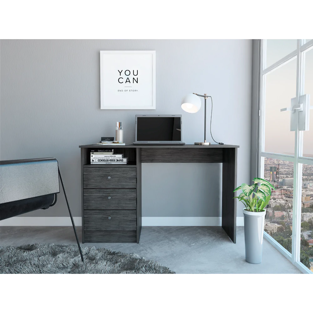 very grey desk