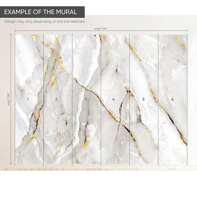 Self Adhesive White Marble Abstract Gray Stone Texture Wall Mural CCM030
