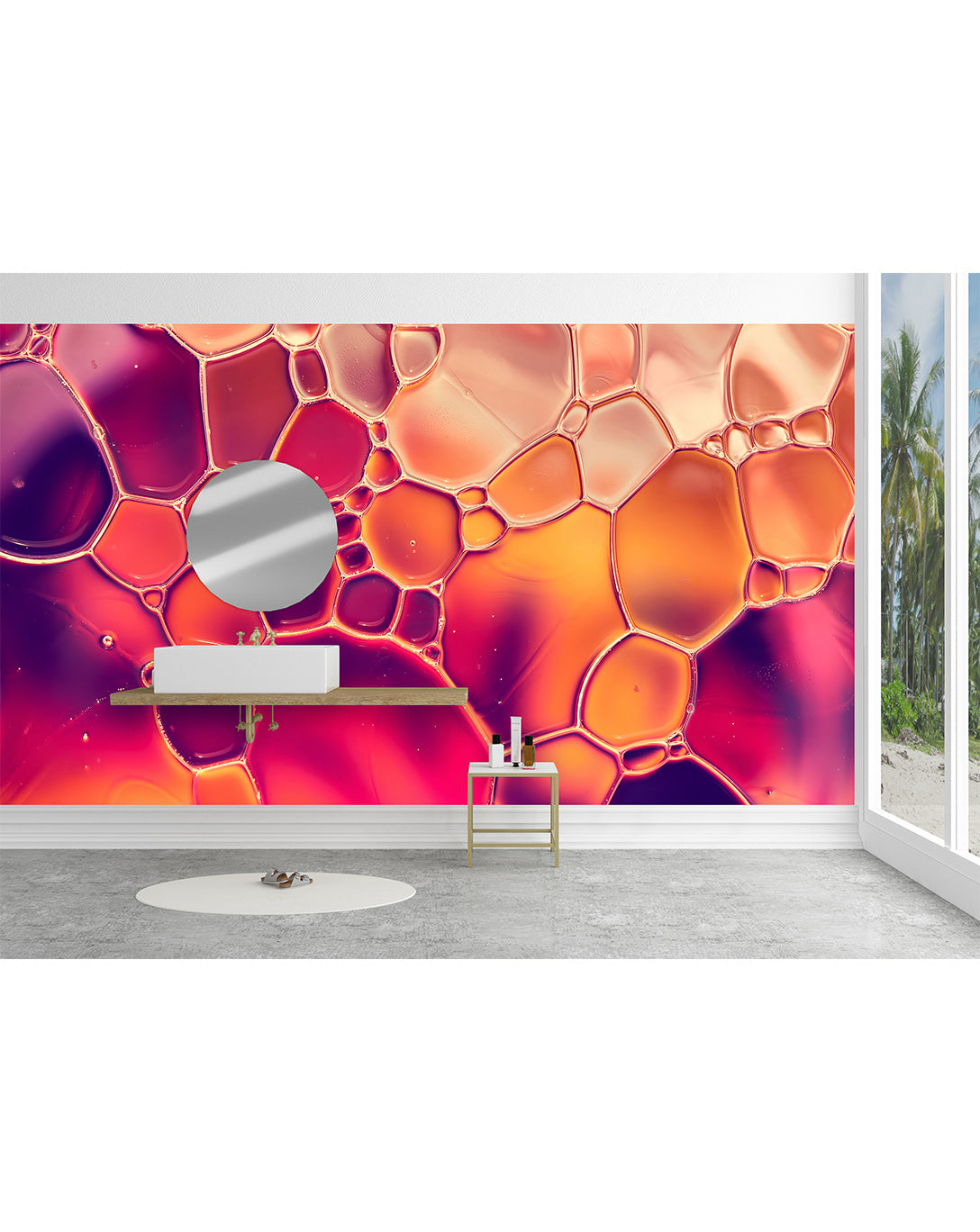 Self Adhesive Colorful Macro Water Drops Wall Mural CCM006