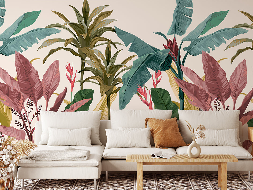 Tropical Banana Leaf Wall Mural Self Adhesive Wallpaper CCM076 – CostaCover