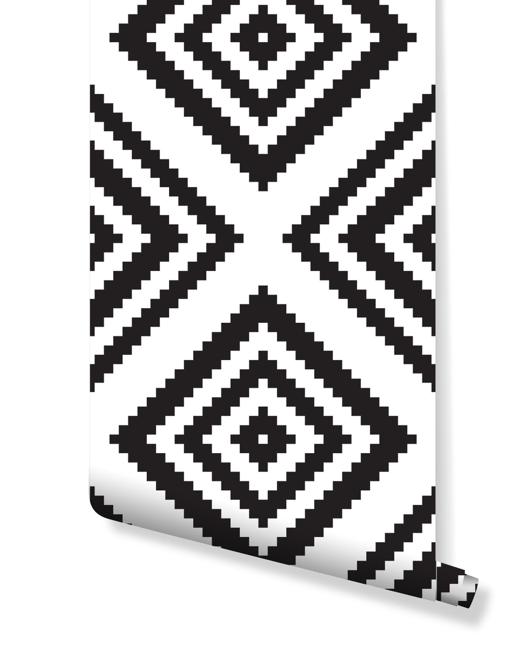 Self Adhesive Pixel Art Tribal Ornament Removable Wallpaper