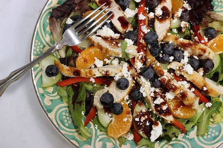 Grilled Chicken Salad with Blueberry Elderberry Vinaigrette