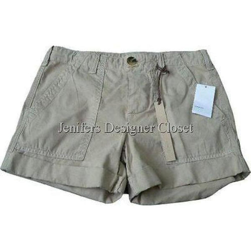 VINCE designer khaki shorts casual 24 $175 cuffed runway soft