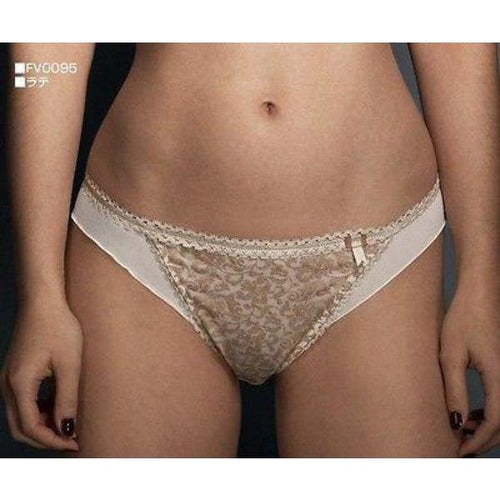 FANTASIE FAUVE designer brief XS panty latte lace $58  sheer flirty