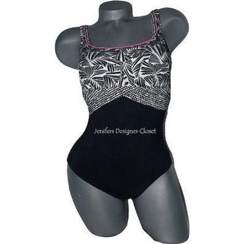 GOTTEX maillot swimsuit 8 tummy control slimming black white pink