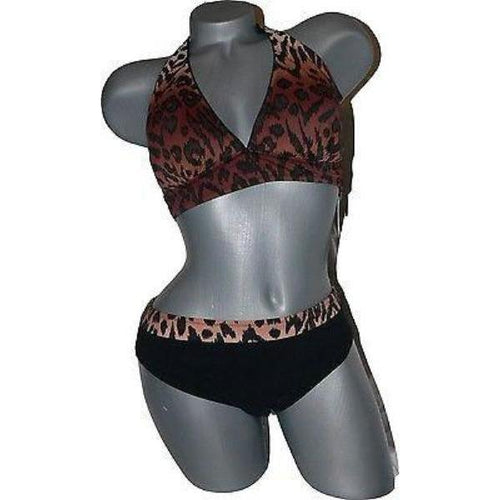 GOTTEX leopard 10 cheetah bikini swimsuit halter 2 piece ombre