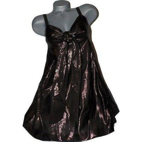LAROK Dress S metallic brown shimmery runway designer tunic Kelly