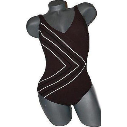 GOTTEX swimsuit 8  brown tummy control tank maillot One-piece