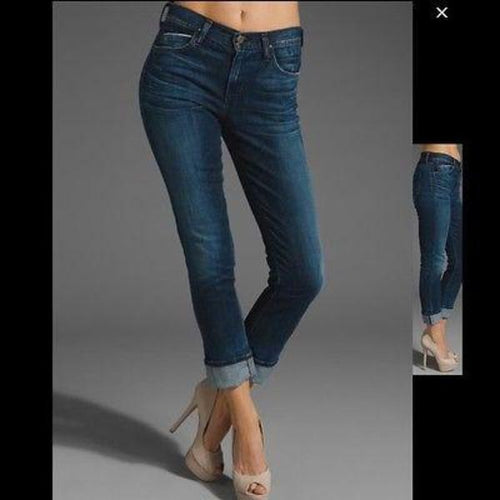 CITIZENS of HUMANITY 24 high waist roll up blue jeans denim retro slim ankle