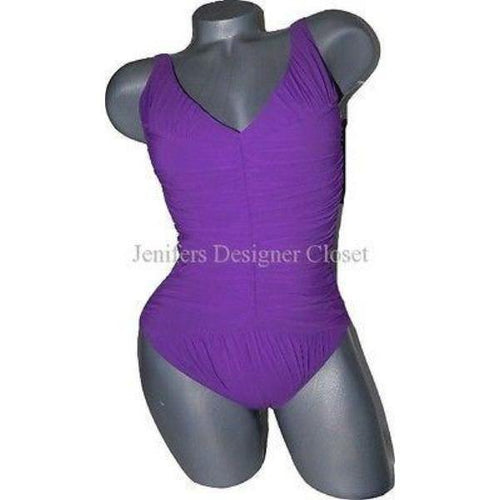 GOTTEX designer swimsuit $249 10 2-way slimming ruched draped