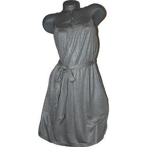 SUSANA MONACO XS slinky shimmery dress silver gray sleeveless