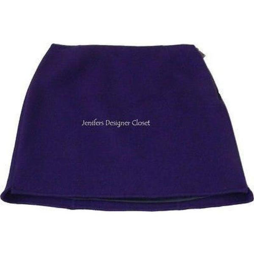 ELIE TAHARI thick wool mini skirt 12 purple career cocktail soft short