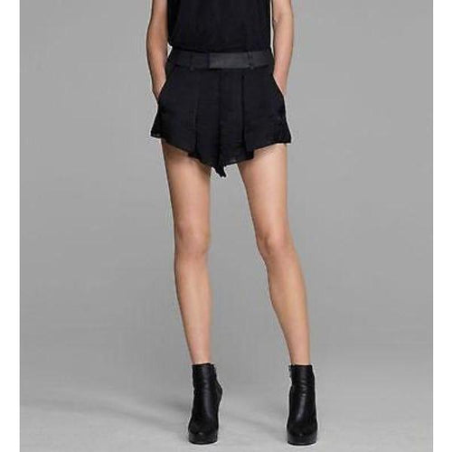 HELMUT LANG 10 draped black dressy shorts lined $345 designer runway  silky