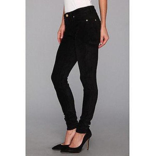 SEVEN 7 for All Mankind 23 Black Sueded Skinny Jeans Pants jeggings