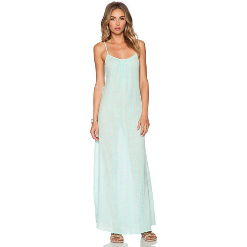 NANETTE LEPORE M Maxi dress swimsuit cover up sea foam green gauzy lace up