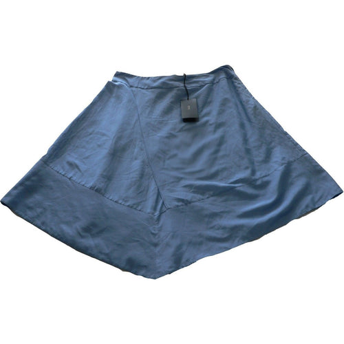 HUGO BOSS skirt 8  Cotton and Silk blend lined ice blue handkerchief hem