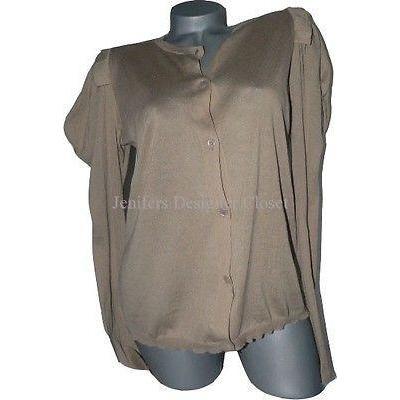 MARNI summer sweater lightweight 44 cotton cardigan ruffle shoulders tan L/S