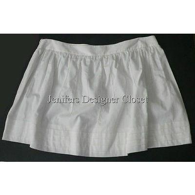 ELIE TAHARI white mini skirt eyelet tiered hem 12 $215 cotton designer short