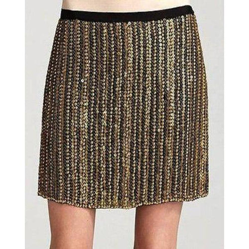 THEORY BRASS adorned mini skirt $495 6 cocktail party evening formal