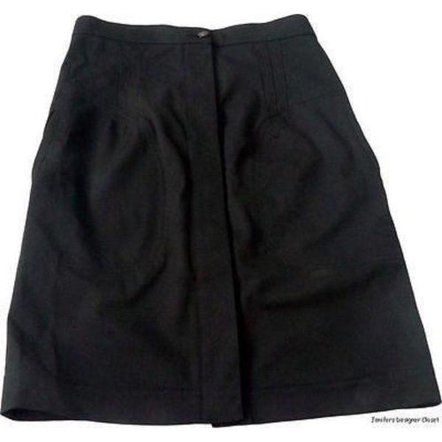 ARMANI JEANS black skirt button up 44 8 straight knee length