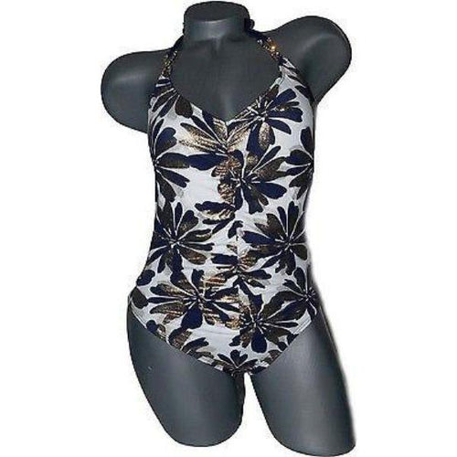 BADGLEY MISCHKA 4 S ruching designer swimsuit crystals one piece