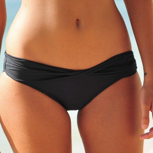 SEAFOLLY 12 US twist band bikini swimsuit bottom only black separates