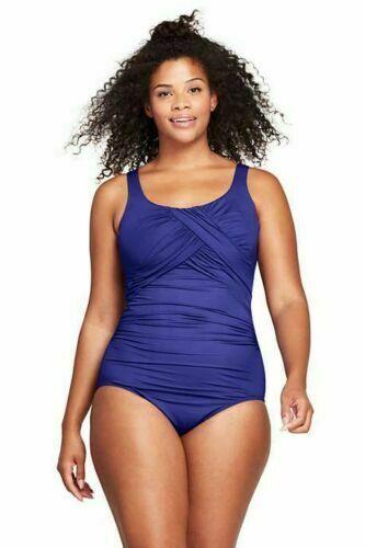 MIRACLESUIT Carmela 8 tummy control underwire purple draped ruched slimming