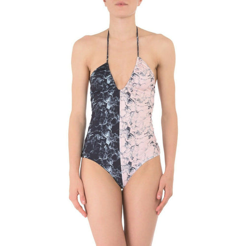 ALBERTINE 1 US-4 swimsuit one-piece maillot deep V $230 marbled