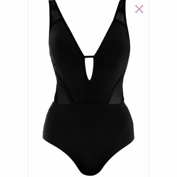 Mesh Plunge One Piece Swimsuit