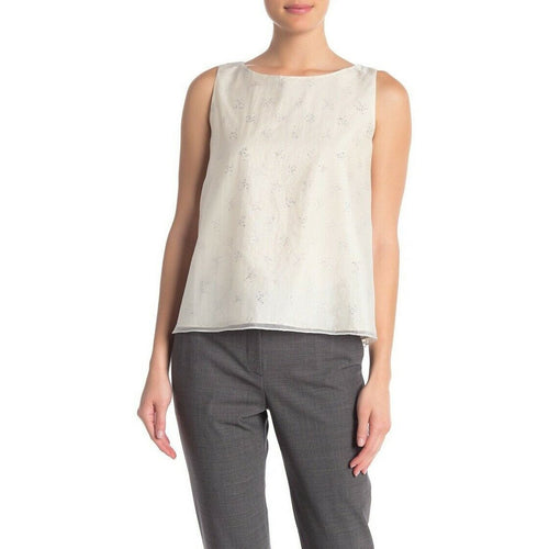 THEORY LG A-line silk print sleeveless layered top sleeveless blouse $335