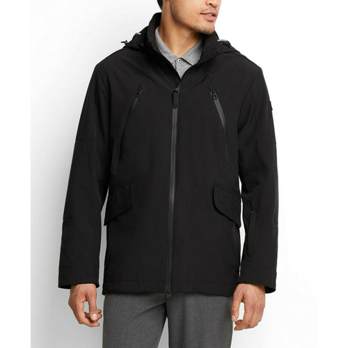 TUMI men's Lakeridge jacket coat water-resistant black hooded