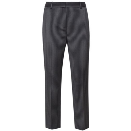 THEORY dress pants 6 career slacks tailored trousers black wool stripe $355