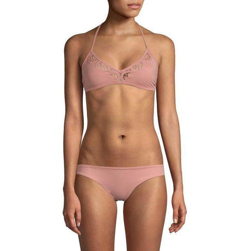 TORI PRAVER Leona Isla XS bikini swimsuit Bali Pink 2PC set crochet
