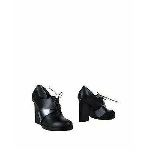 JIL SANDER 37 platforms lace up oxfords heels shoes leather black career