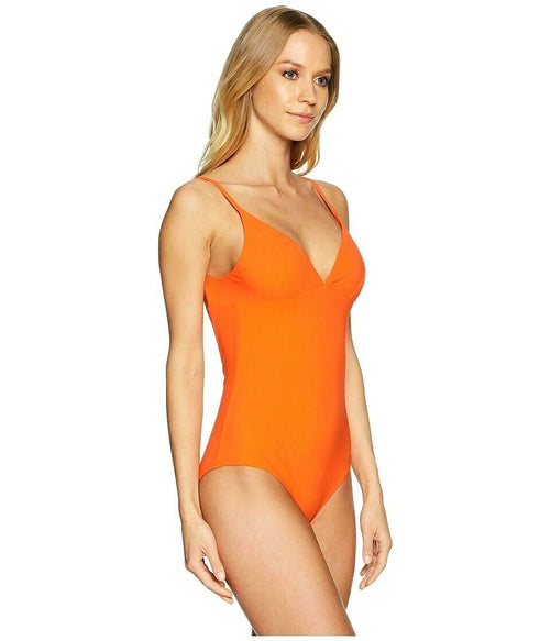 TORY BURCH L  Swimsuit Marina Maillot sweet tangerine orange backless v-neck
