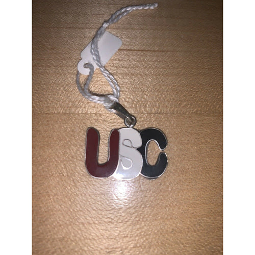 USC Gamecocks Charm Pendant Sterling Silver Enamel South Carolina Football