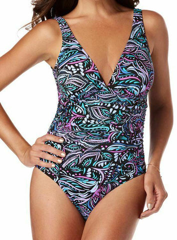 MIRACLESUIT tankini swimsuit top 16 flattering underwire ruched slimmi –  Jenifers Designer Closet
