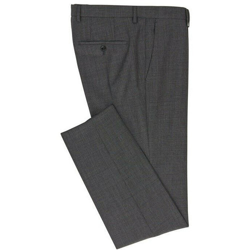 HUGO BOSS US-40R  IT-56 men's suit pants trousers 100% wool check charcoal