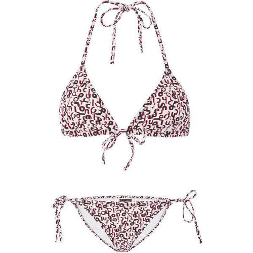 PROENZA SCHOULER LG mini text string bikini swimsuit red black $275