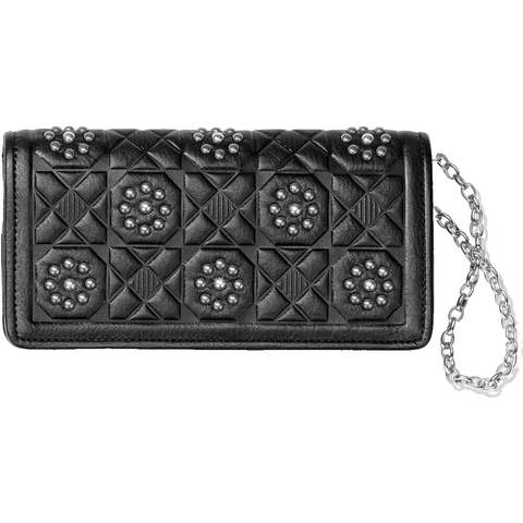 BRIGHTON Rockmore Pretty Tough wallet crossbody with chain black silve –  Jenifers Designer Closet