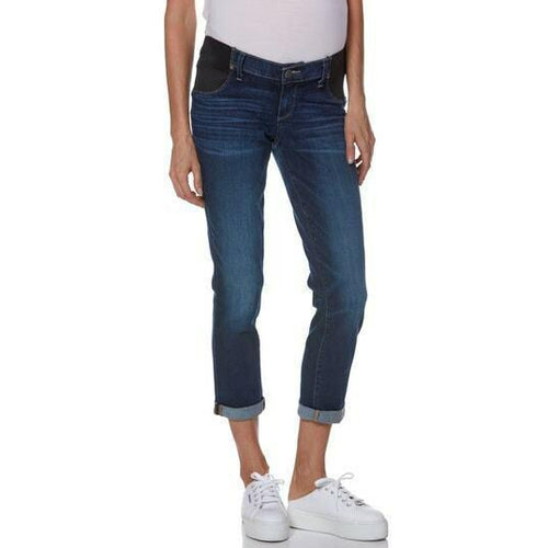 PAIGE Denim Maternity blue jeans 27 side gussets straight or cuffed skinny