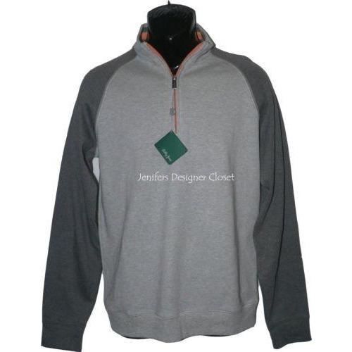 BOBBY JONES Golf  S Pima cotton pullover 1/4 zip gray monogram neck men's