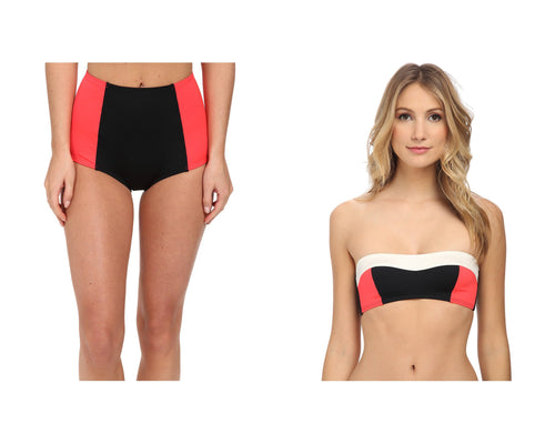 KATE SPADE swimsuit XS bikini 2PC bralette & high waist bottoms Parrot Cay