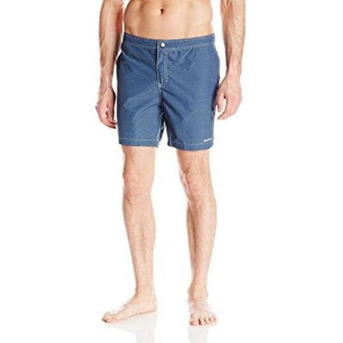 MR. SWIM L swim trunks board shorts men's blue heathered hybrid