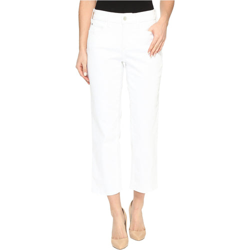 NYDJ 2P Not Your Daughter's Jeans twill white cropped pants lift tuck capri