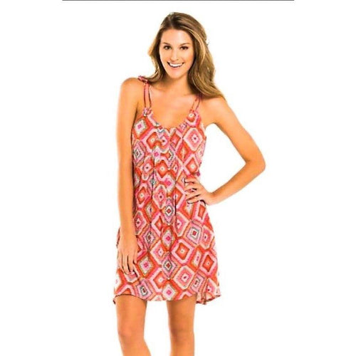 TORI PRAVER S swimsuit cover up Dress aztec Print Sundress