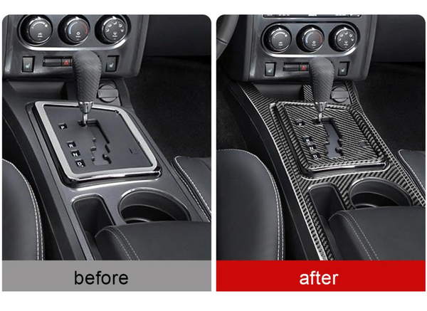 24Pcs Red Carbon Fiber Interior Full Set Cover Trim For Dodge Challenger  2008-14