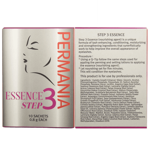  a package containing a nourishing agent for the Permania lash lift kit