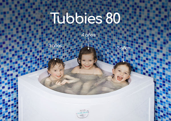 Tubbies, Tina de Baño para Niños 80 + 10 Antiderrapantes