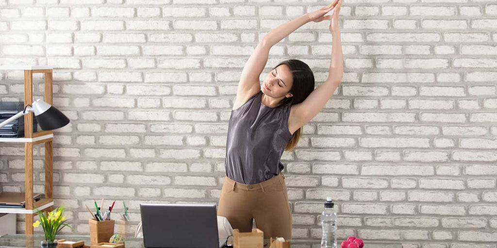 yoga poses while sitting at desk